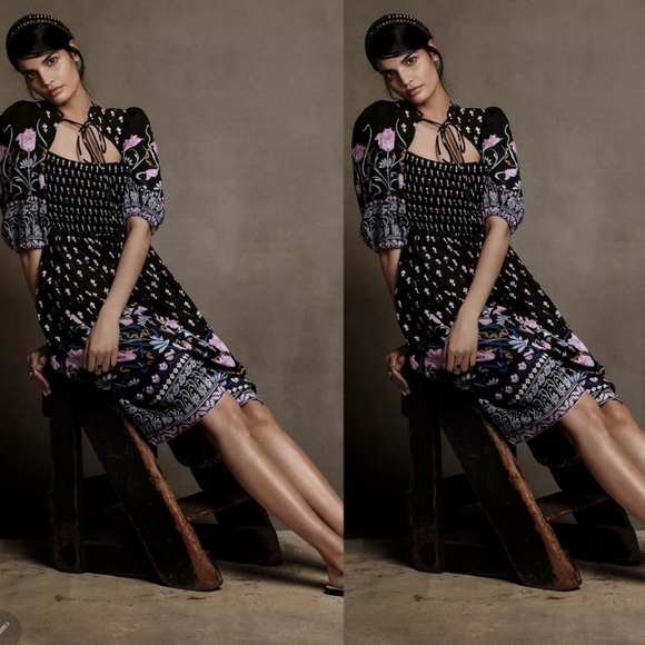 Anthropologie Dasha Smocked Midi Dress - MP - Picture 8 of 15